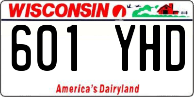 WI license plate 601YHD