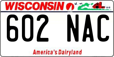 WI license plate 602NAC