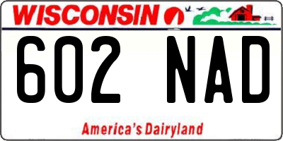 WI license plate 602NAD