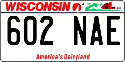 WI license plate 602NAE