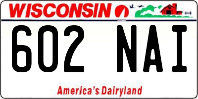 WI license plate 602NAI