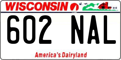WI license plate 602NAL