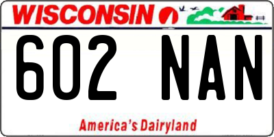 WI license plate 602NAN