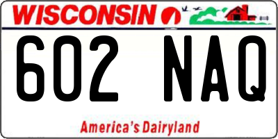 WI license plate 602NAQ