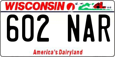 WI license plate 602NAR