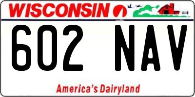 WI license plate 602NAV