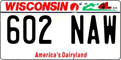 WI license plate 602NAW
