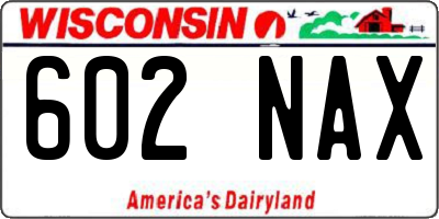 WI license plate 602NAX