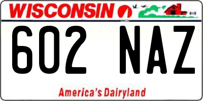 WI license plate 602NAZ