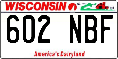 WI license plate 602NBF