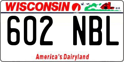 WI license plate 602NBL