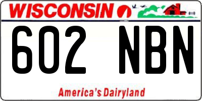 WI license plate 602NBN