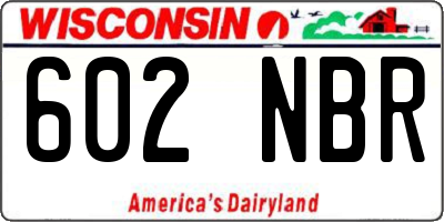 WI license plate 602NBR