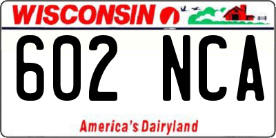 WI license plate 602NCA