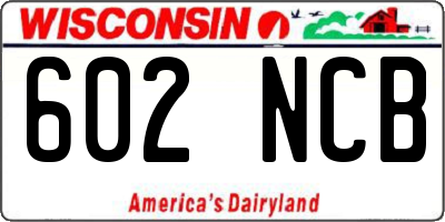 WI license plate 602NCB