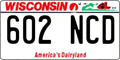 WI license plate 602NCD