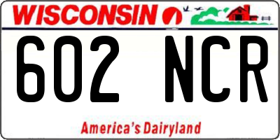 WI license plate 602NCR