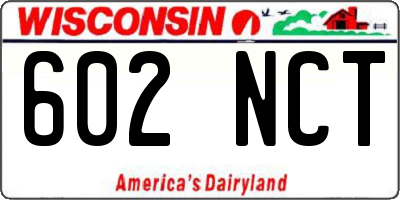 WI license plate 602NCT