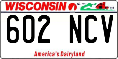 WI license plate 602NCV