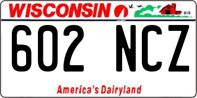 WI license plate 602NCZ