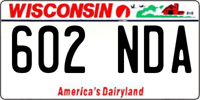 WI license plate 602NDA