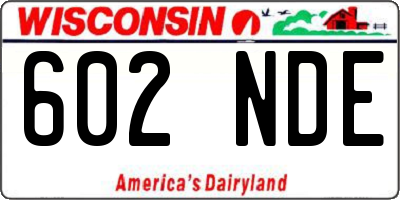 WI license plate 602NDE