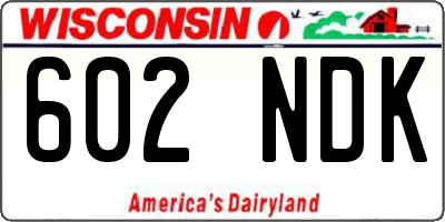WI license plate 602NDK