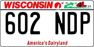 WI license plate 602NDP