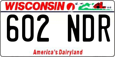 WI license plate 602NDR