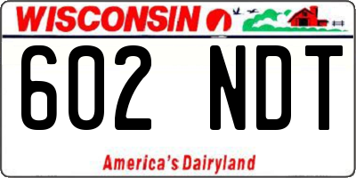 WI license plate 602NDT