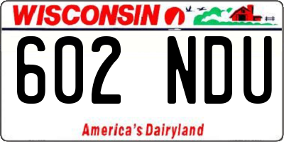 WI license plate 602NDU