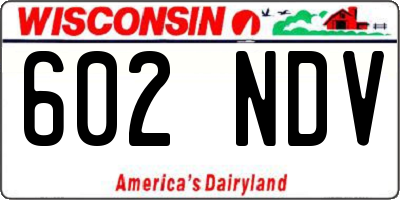 WI license plate 602NDV
