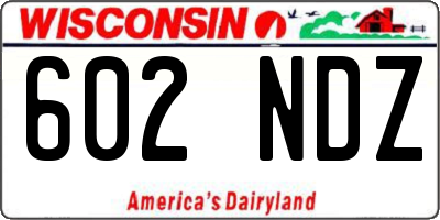 WI license plate 602NDZ