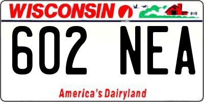 WI license plate 602NEA