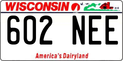 WI license plate 602NEE
