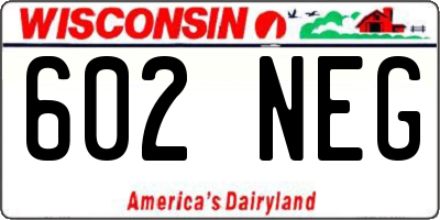 WI license plate 602NEG