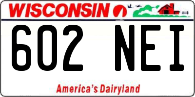 WI license plate 602NEI