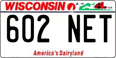 WI license plate 602NET