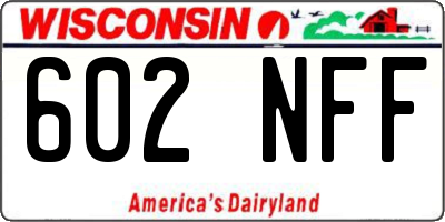 WI license plate 602NFF
