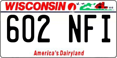 WI license plate 602NFI