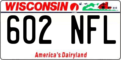 WI license plate 602NFL