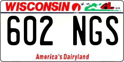 WI license plate 602NGS