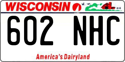 WI license plate 602NHC
