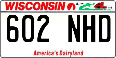 WI license plate 602NHD