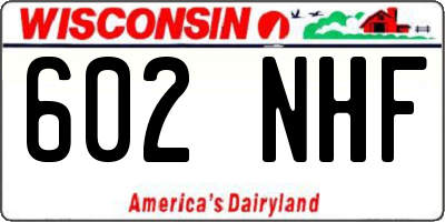 WI license plate 602NHF
