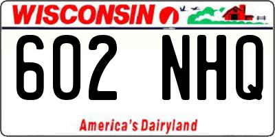 WI license plate 602NHQ