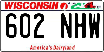 WI license plate 602NHW