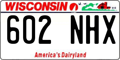 WI license plate 602NHX