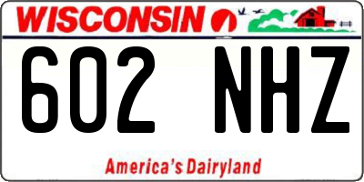 WI license plate 602NHZ