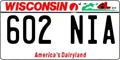 WI license plate 602NIA